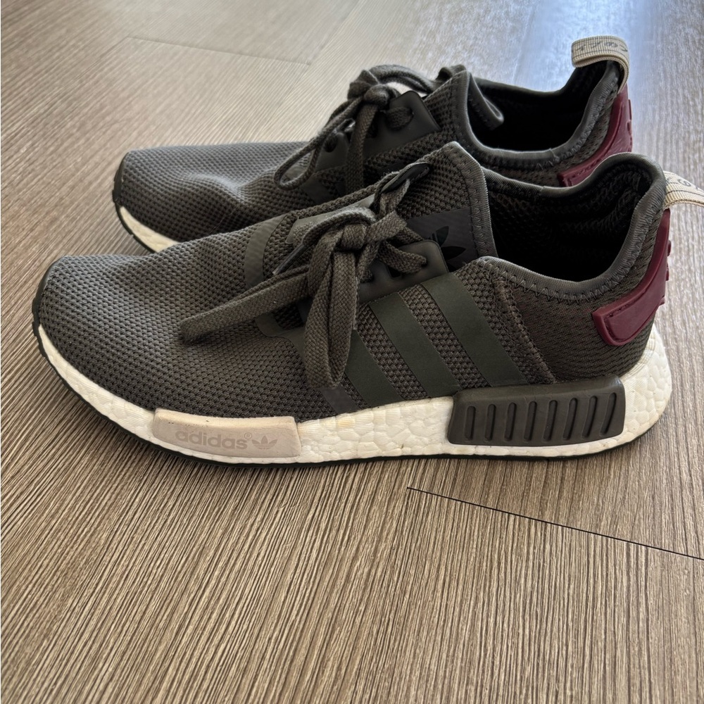 Adidas Green, White, Maroon NMD R1 Sneakers